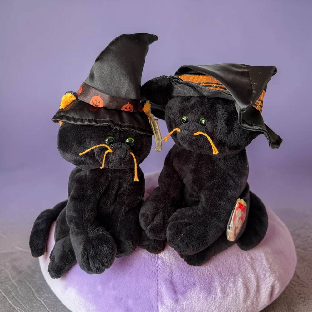 Ty Pluffies Merlin & Spooksie - Halloween Witch Black Cat Bundle - Barnes Noble
